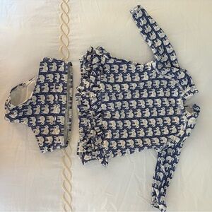 Roller Rabbit Blue and White Baby Bathing Suit 18-24 M